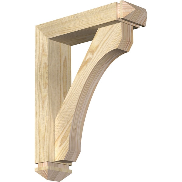 Ekena Millwork Legacy Arts and Crafts Rough Sawn Bracket w/ Offset Brace, Douglas Fir, 4"W x 14"D x 18"H BKT0402X14X18LEC03RDF - main